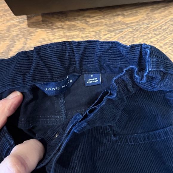 Janie and Jack Navy Embroidered Kids Pants - Picture 2 of 4